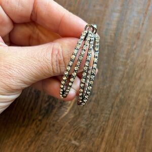 Stella & Dot black Crystal Hoop Earrings - Women Jewelry